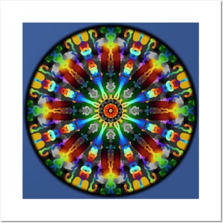 Tie-Dye Fireworks Mandala Posters and Art